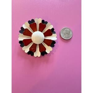 Vintage metal flowers brooch